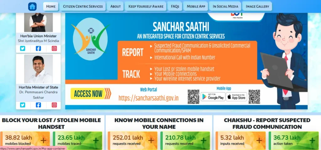 'संचार-साथी' से मिले खोए/चोरी के मोबाइल, बरामद 6 लाख मोबाइल हैंडसेट