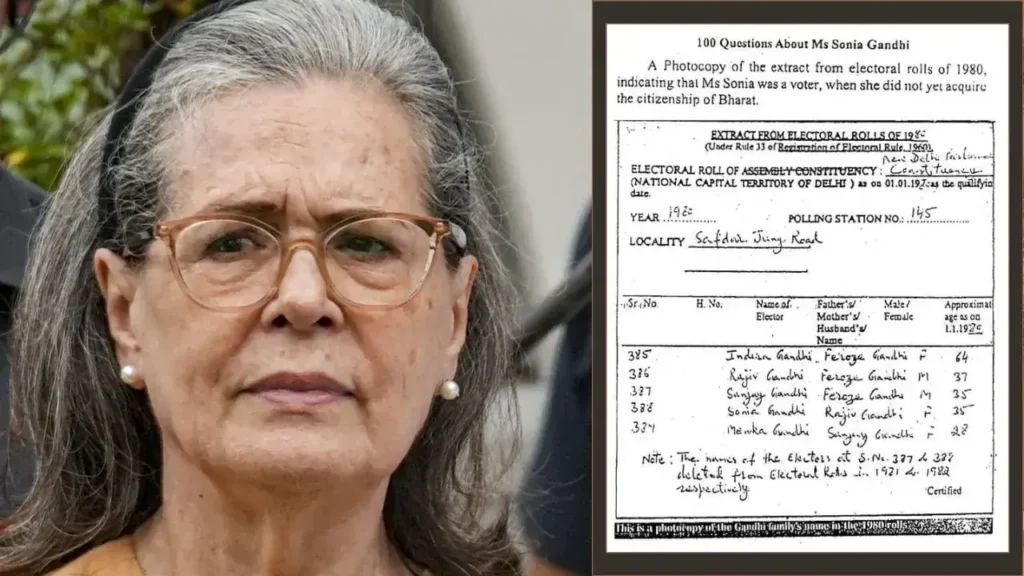 सोनिया गांधी को वोटर लिस्ट जालसाजी मामले में कोर्ट का नोटिस