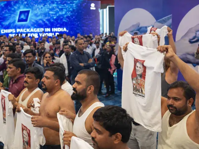 भारत मंडपम में AI सम्मेलन के दौरान युवा कांग्रेस का विरोध प्रदर्शन