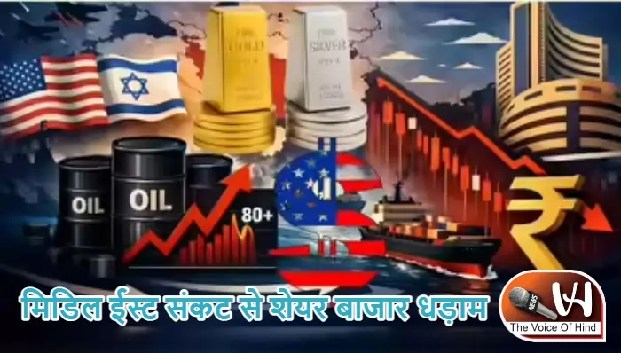 मिडिल ईस्ट संकट से शेयर बाजार धड़ाम