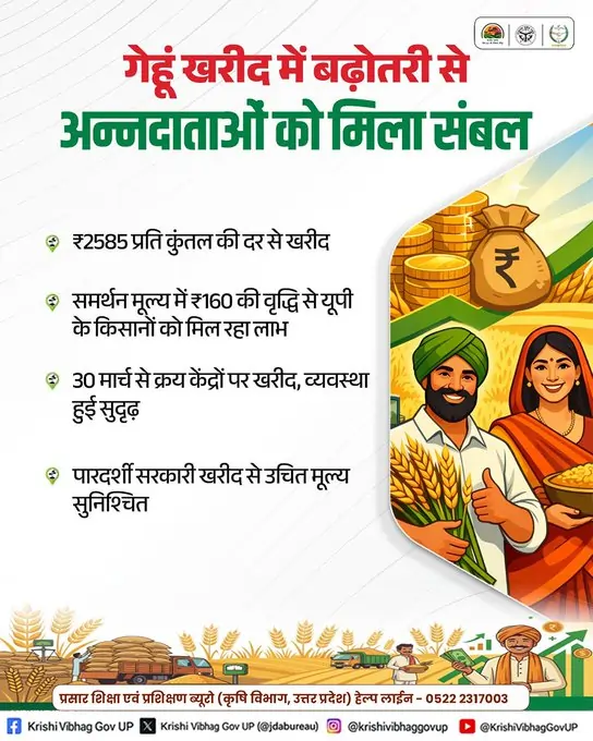 यूपी में 30 मार्च से गेहूं खरीद शुरू, MSP रुपये तय