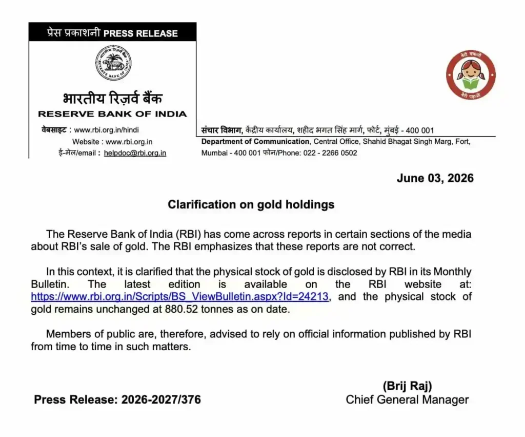 RBI Gold Reserve पर बड़ा खुलासा! 